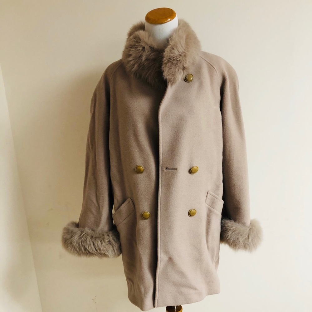 Tan jacket, real fur